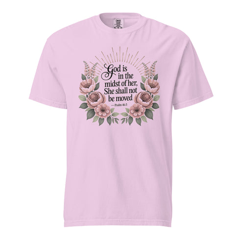 She Shall Not Be Moved Christian Bible Verse T-Shirt